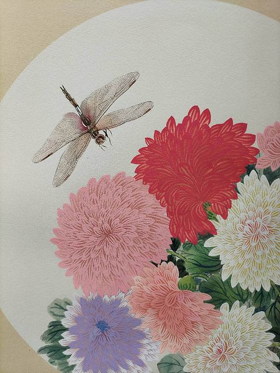 砚沐 蜻蜓菊花湖北美术学院艺术硕士李林作品