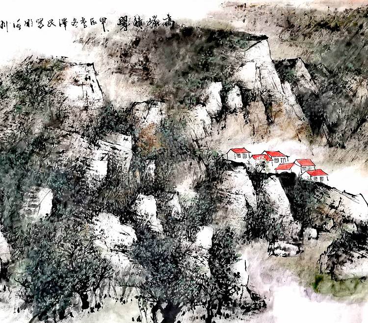 中国美术家协会会员 黄泽民 《高岩积翠》