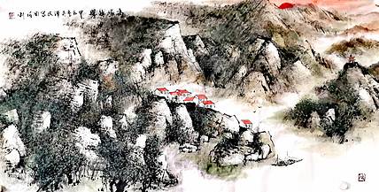 中国美术家协会会员 黄泽民 《高岩积翠》