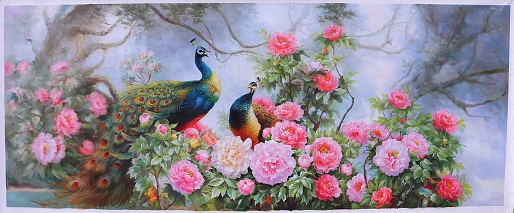 胡冰 纯手绘精品油画80✘200CM