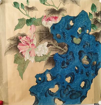 永遇乐 工笔 花鸟 绢