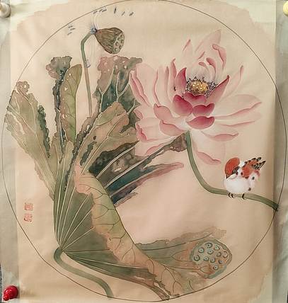 永遇乐 工笔 花鸟 绢