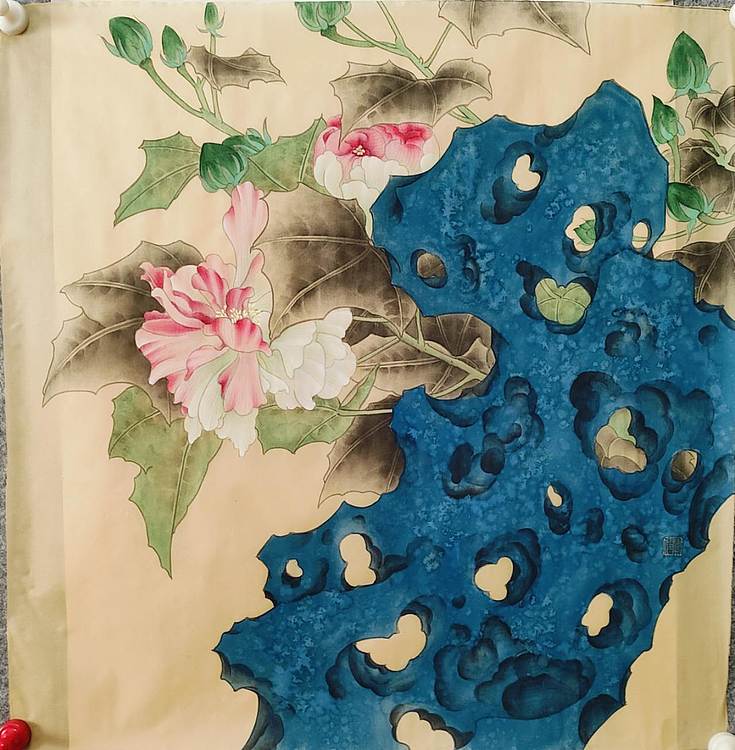 永遇乐 工笔 花鸟 绢