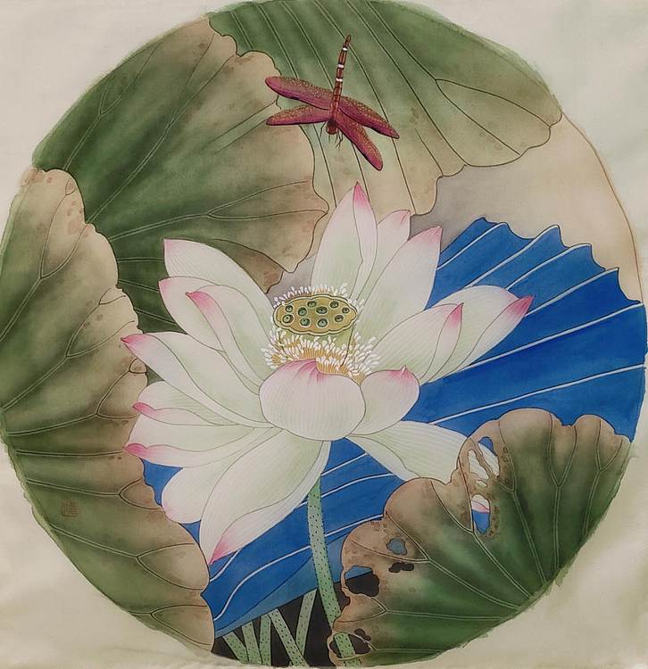 永遇乐 工笔 花鸟 绢