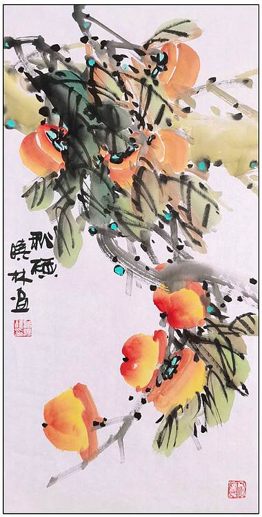 高晓林 （5040）国家一级美术师，江苏省美协会员，4条屏花鸟组图