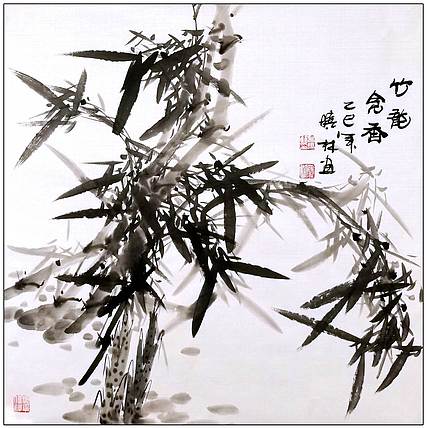 高晓林 （5054）国家一级美术师江苏省美协会员，斗方竹影清风