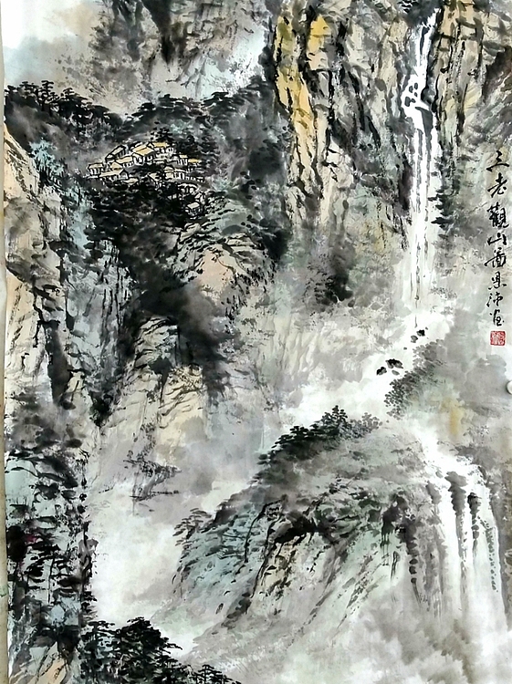 职业书画家 于恩沛 三老观山图