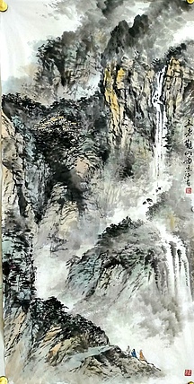 职业书画家 于恩沛 三老观山图