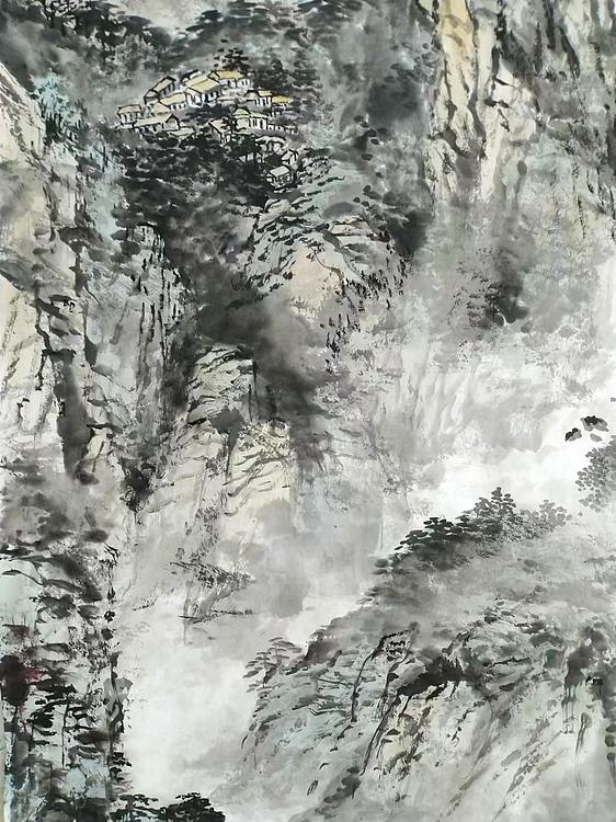 职业书画家 于恩沛 三老观山图