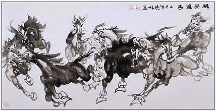 高晓林 （5084）国家一级美术师，江苏省美协会员《骁骨追云》