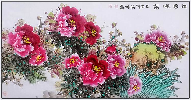 高晓林 （5091）国家一级美术师，江苏省美协会员《国色颂春》