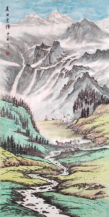 云海松涛 国画 夏日云烟