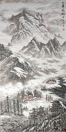 云海松涛 国画山舞银蛇