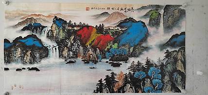 李华 溪山出寒烟，幽居入云间