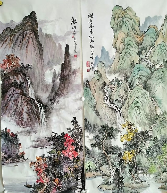 职业书画家 于恩沛 山水两幅