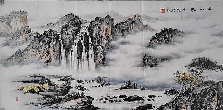 李华 国家一级美术师   高山流水