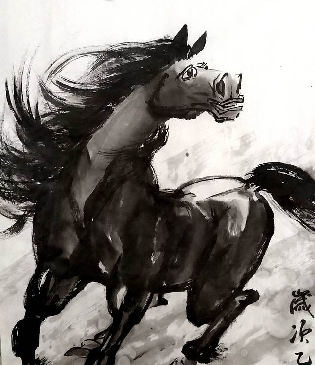 当代著名书画家 醉墨 朱毅江国画作品《天行健》68×45㎝