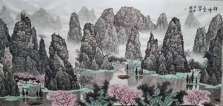 骆裕 群峰叠翠