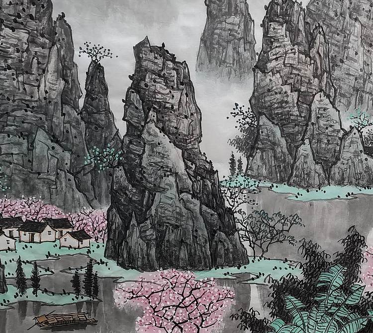 骆裕 群峰叠翠