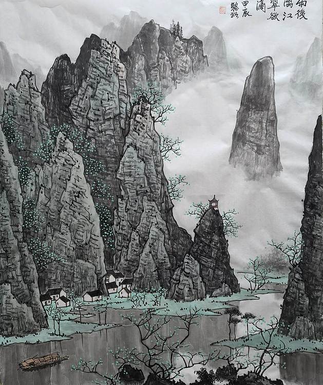 骆裕 雨后漓江翠欲滴