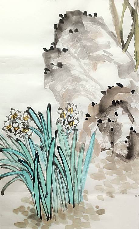 湖北美院国画系教师 张廷青   《富贵仙子》
