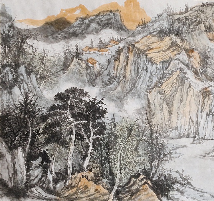 职业书画家 剑君 山居图