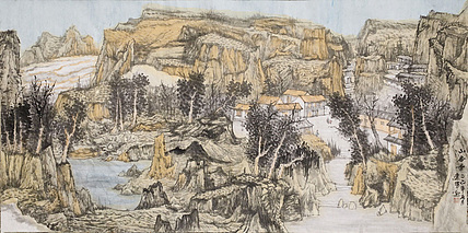 职业书画家 剑君 山居图
