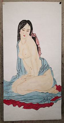 粟承志 国画人体艺术品