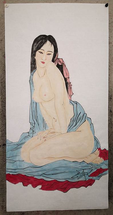 粟承志 国画人体艺术品