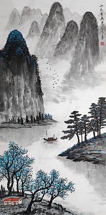 云海松涛 三尺国画 山色有无中