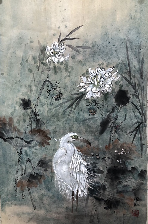 郑东红 无题花鸟