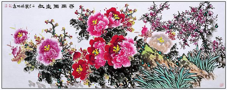 高晓林 （5127）国家一级美术师，江苏省美协会员，小六尺牡丹