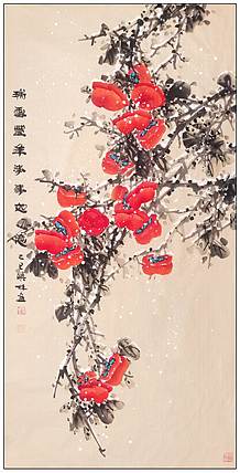 高晓林 （5145）江苏省美协会员国家一级美术师，四尺中堂，事事如意