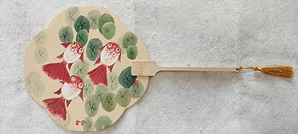 砚沐 金鱼扇子国画扇子