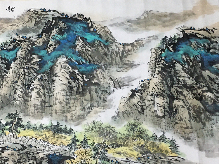 郭二林 小六尺  秋雨放云静山林 中国电视大学老师