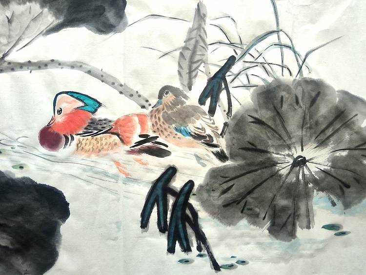 当代著名书画家 醉墨 朱毅江国画《和气致祥》136×68㎝
