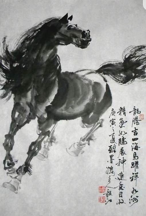 当代著名书画家 醉墨 朱毅江画马《天地雄风》《龙腾吉四海马跃祥九洲》最后这幅已售