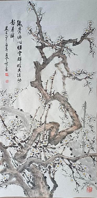 山东省美协会员 闫友会 铁骨铮铮映雪辉