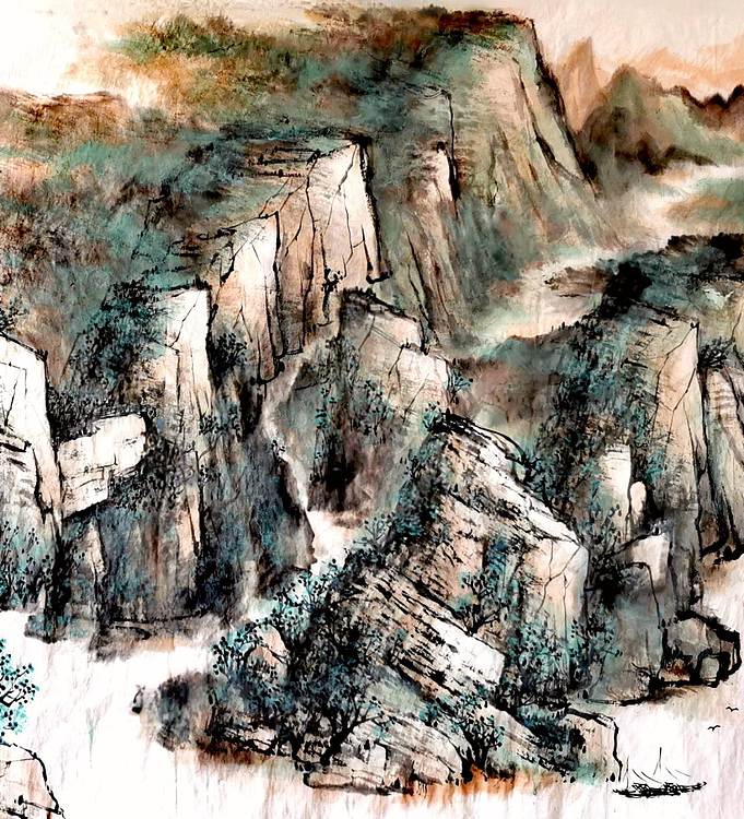 中国美术家协会会员 黄泽民 《高岩积翠》