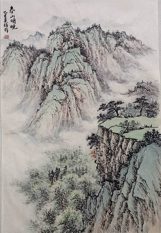 周植筠 春山晴晓