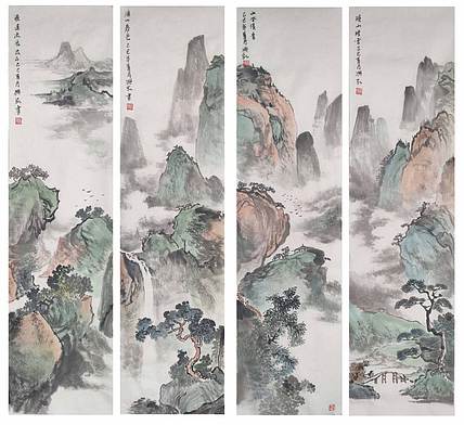 王兴凯 山水条屏4