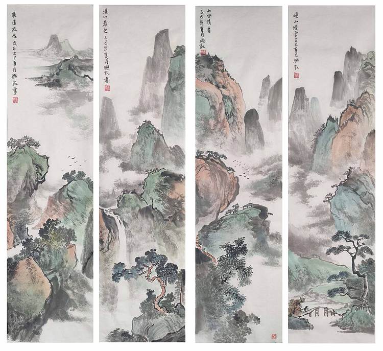 王兴凯 山水条屏4