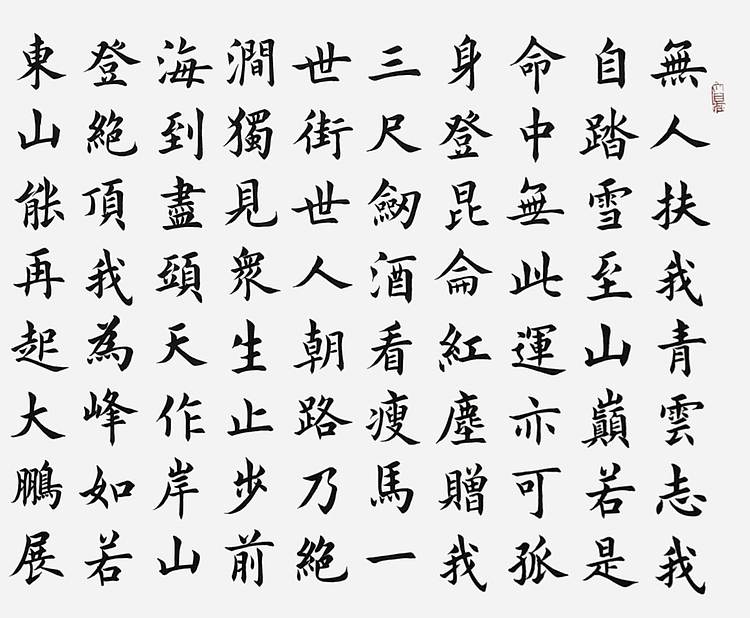 飞翔 青云志书法作品手写真迹名人字画名家收藏艺术定制楷书励志诗四尺
