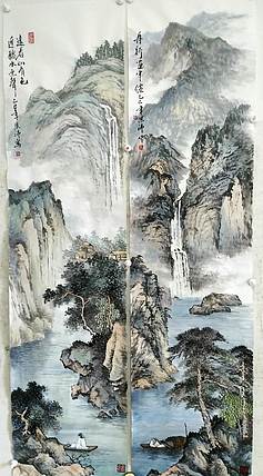 职业书画家 于恩沛 诗意山水两幅
