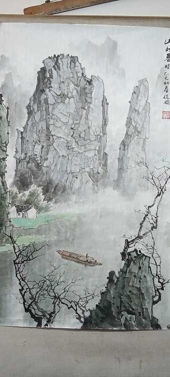 赵鹏 山村春晓。