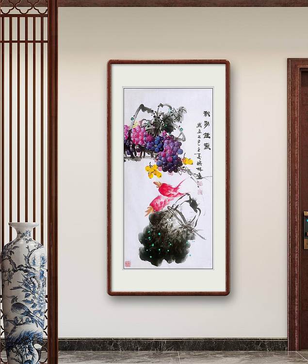 高晓林 （5201）国家一级美术师，江苏省美协会员《佳果飘香》