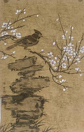 陈墨 霍春阳弟子陈墨梅花小鸟1