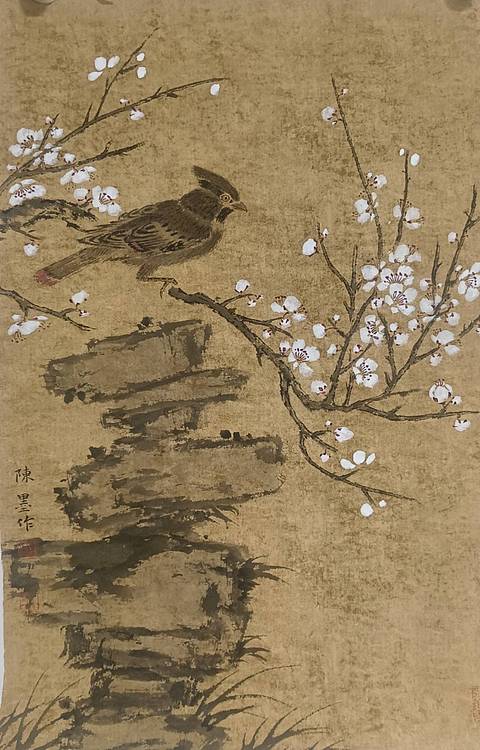 陈墨 霍春阳弟子陈墨梅花小鸟1