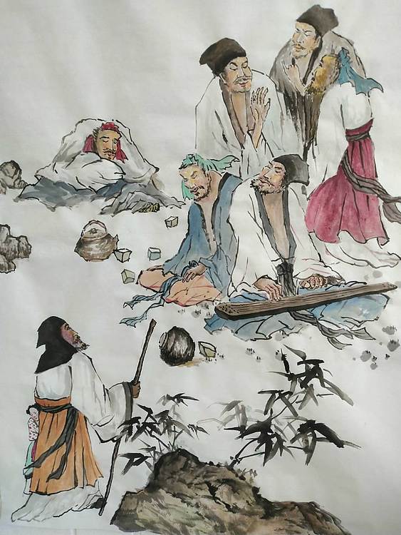 职业书画家 于恩沛 竹林七贤图