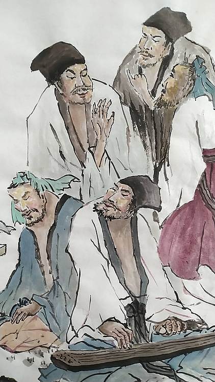 职业书画家 于恩沛 竹林七贤图